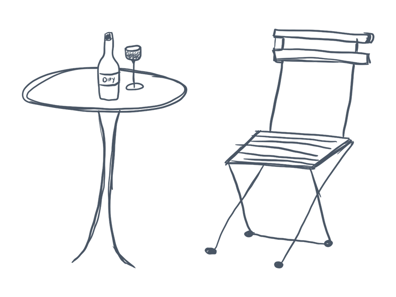 Cafe table illustration